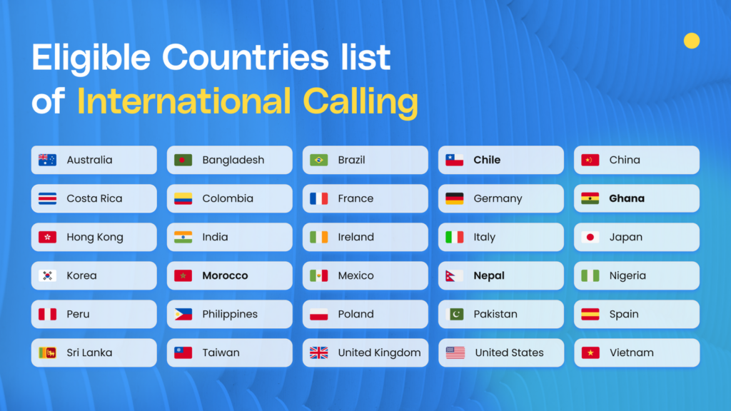 International callings 